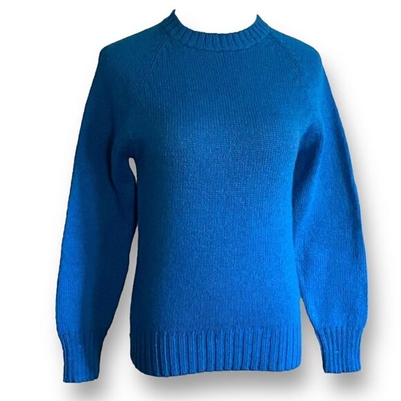 Northern Isles Womens Sweater Sz S Vintage 1980s Deadstock Blue Shetland Wool - Picture 4 of 6